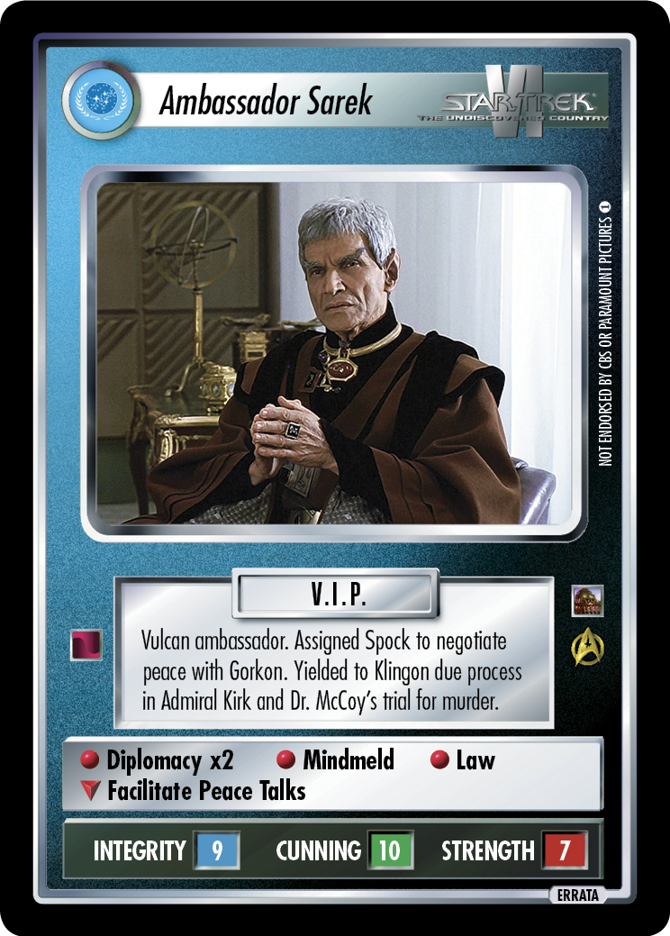 Ambassador Sarek (Errata version) Ambassador Sarek