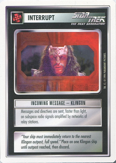 Incoming Message - Klingon Incoming Message - Klingon